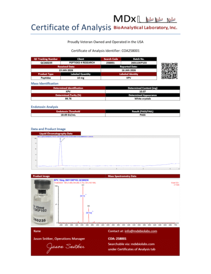 COA258001 Batch 260113KP103 QC260235 KPV_page1