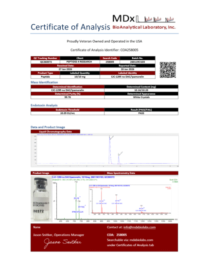COA258005 Batch 260119CI103 QC260372 CJC-1295 no DAC Ipamorelin_page1