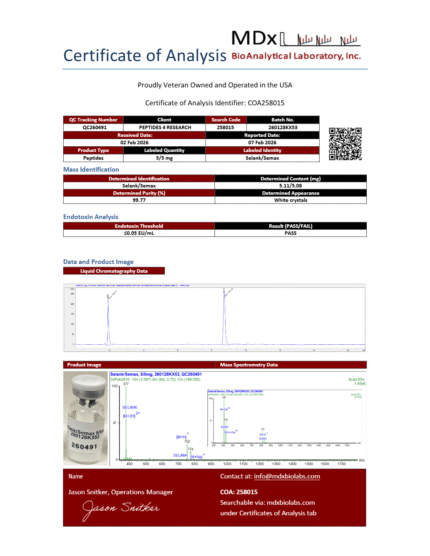 COA258015 Batch 260128KX53 QC260491 Selank-Semax_page1